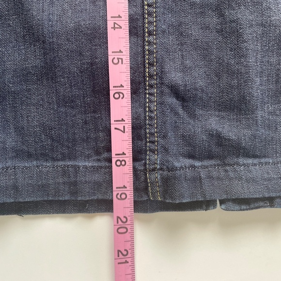 H&M | Navy Blue Denim Pencil Skirt with Gold Trim | Size 4, Classic & Chic - Picture 12 of 13